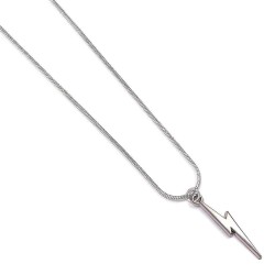 Harry Potter pendentif et collier Lightning Bolt Eclair (plaqué argent)
