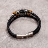ONE PIECE Bracelet cuir 3 lanières Luffy