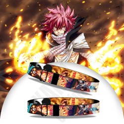 Bracelet Enroulé Fairy Tail - Cordon Tressé Avec Pendentif Métal Logo, Réglable - Pour Fans D'anime Et Manga