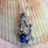 La Petite sirène Collier cage perle bleu