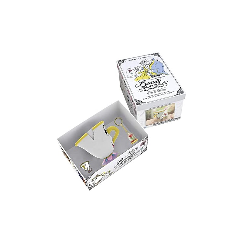 Coffret Premium - La Belle Et La Bete - Mug 3d + Porte-clés 3d + Pin's - Zip Ros