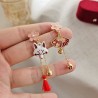 FANTAISIE Boucles d'oreille thème renard Japonais asymetrique