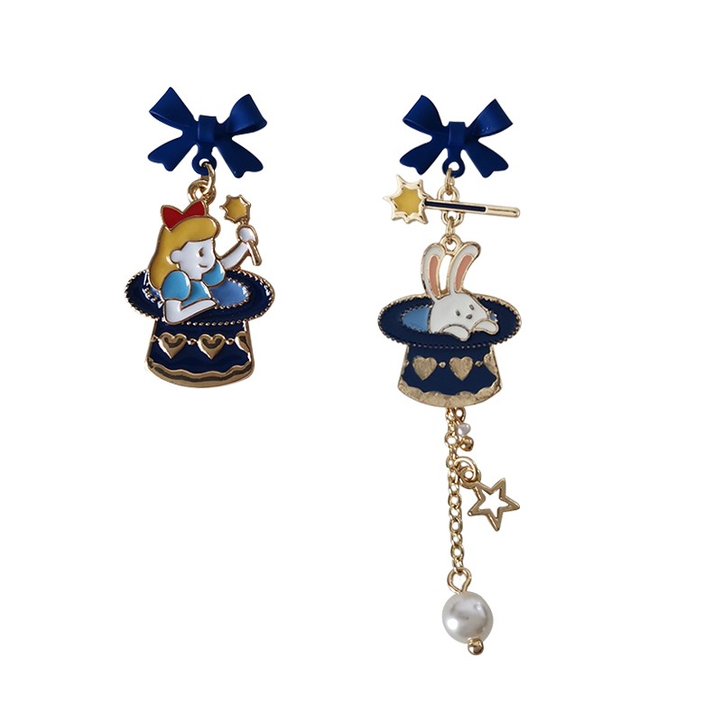 Boucles d'oreilles Alice et le chapeau magique