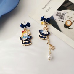 Boucles d'oreilles Alice et le chapeau magique