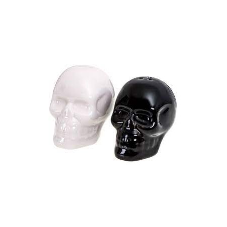 Poivrière et salière en forme de crânes sel poivre tete de mort