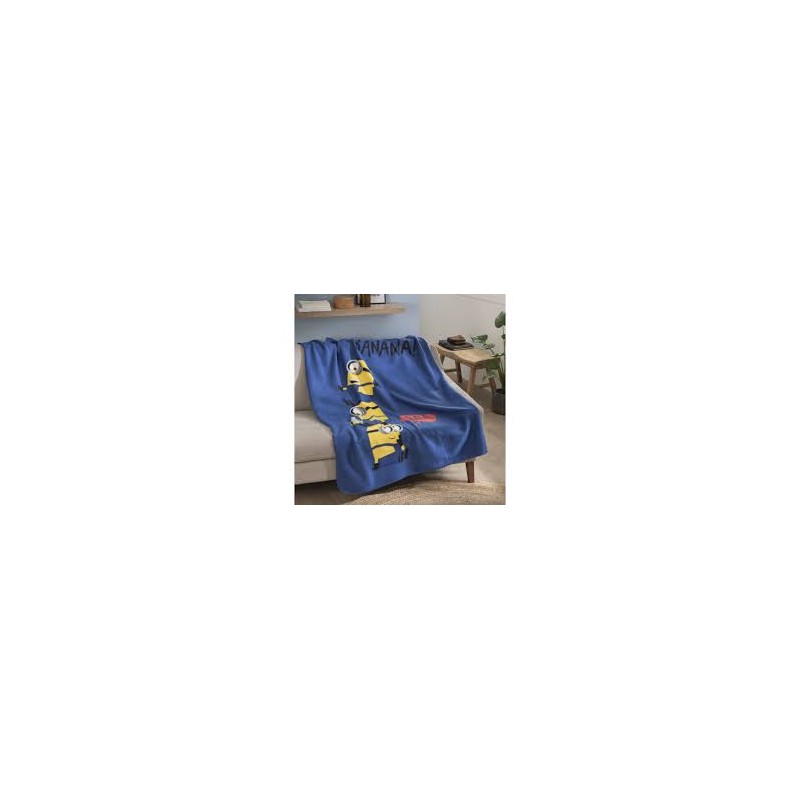 MINIONS Plaid Polaire Imprimé 100% Polyester, Les Minions Banana 110x140cm