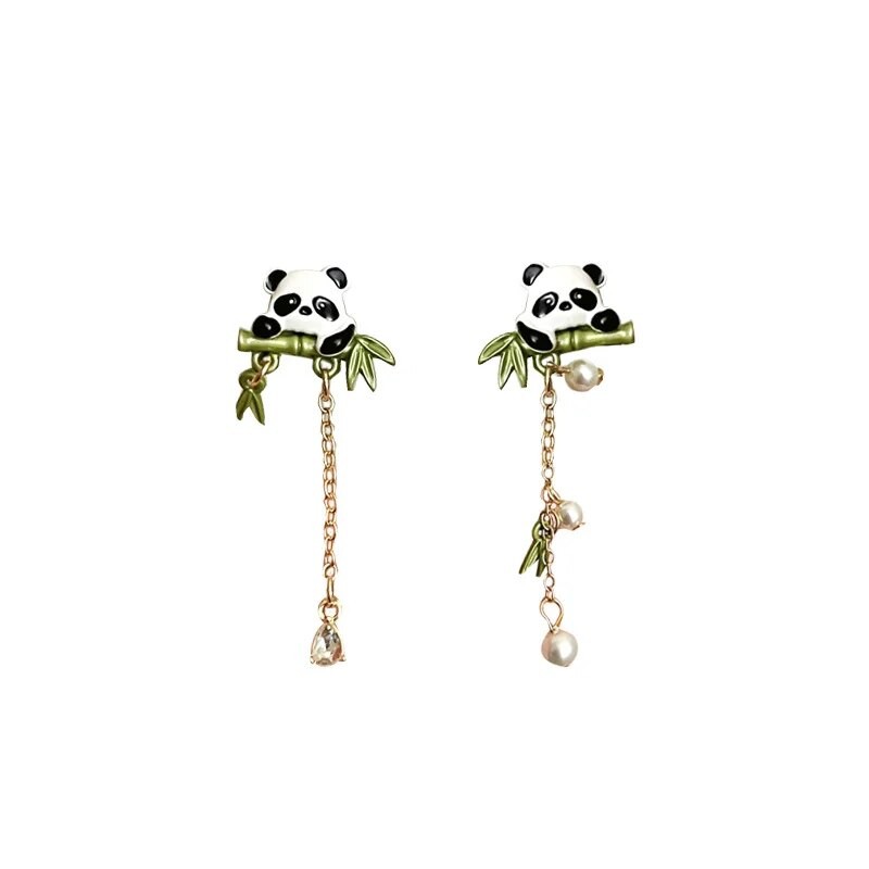 Kawaii Boucles d'oreille panda asymetrique