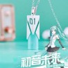 HATSUNE MIKU Collier Volcaloid argenté et fusain bleu