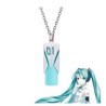 HATSUNE MIKU Collier Volcaloid argenté et fusain bleu