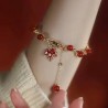 GENSHIN IMPACT Bracelet doré feuille d'érable et perle rouge