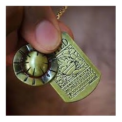 ONE PIECE Collier plaque bronze et chapeau de paille luffy