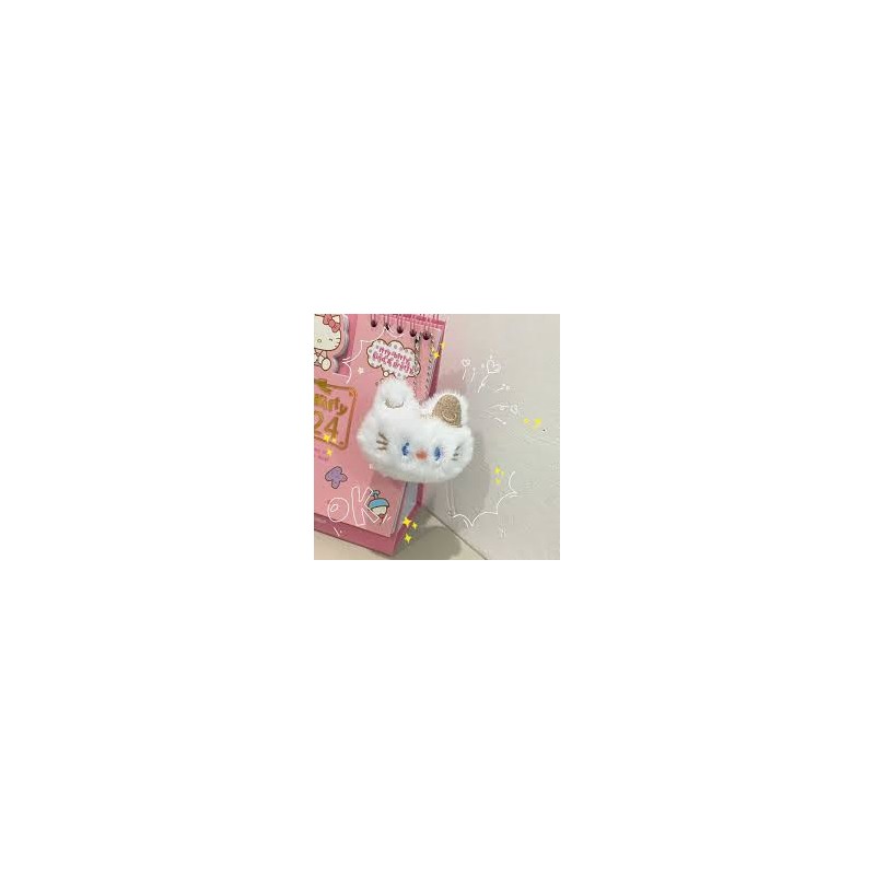 MINI PELUCHE porte clé Tête de chat kawaii tout doux