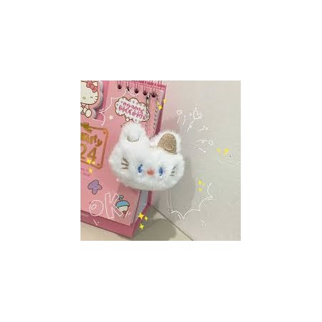 MINI PELUCHE porte clé Tête de chat kawaii tout doux
