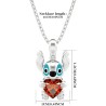 STITCH Collier argenté petit stitch et coeur rouge