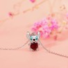 STITCH Collier argenté petit stitch et coeur rouge