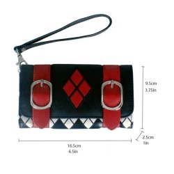 HARLEY QUINN Portefeuille rouge et noir harley
