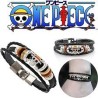 ONE PIECE Bracelet cuir 3 lanières Luffy