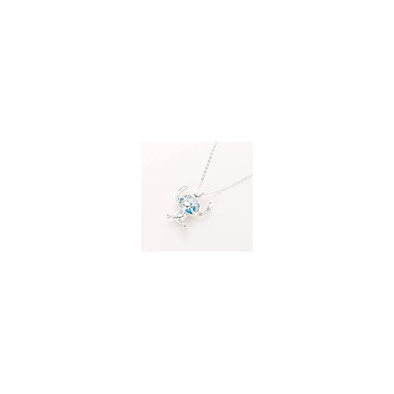 STITCH Collier cage perle bleu