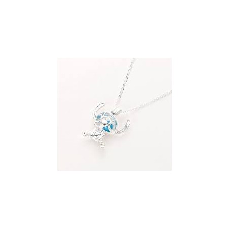 STITCH Collier cage perle bleu