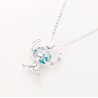 STITCH Collier cage perle bleu