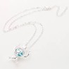 STITCH Collier cage perle bleu