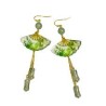 JAPON Boucle d'oreilles Eventail et bambou