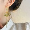 JAPON Boucle d'oreilles Eventail et bambou