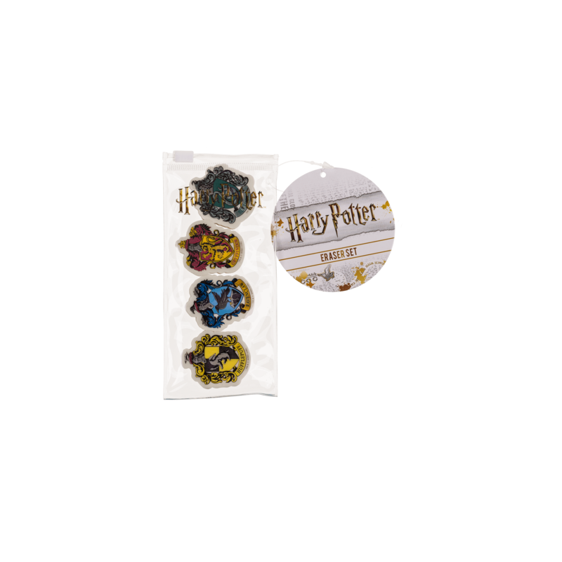 HARRY POTTER Lot de 4 gomme effigie des blasons