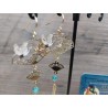 Boucles d'oreille éventail perle bleu