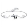 Bracelet Panda et coeur argenté