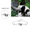 Bracelet Panda et coeur argenté