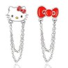 HELLO KITTY Boucle d'oreille kitty asymetrique theme rouge