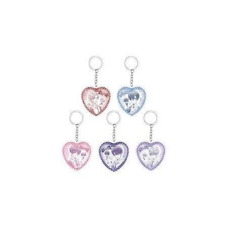 LOVE AND DEEPSPACE Porte clé acrylique coeur et carte personnage