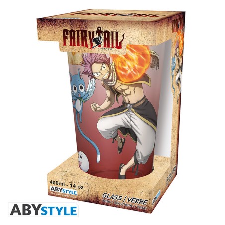 FAIRY TAIL - Verre XXL - 400 ml - Natsu, Lucy, Happy & Plue