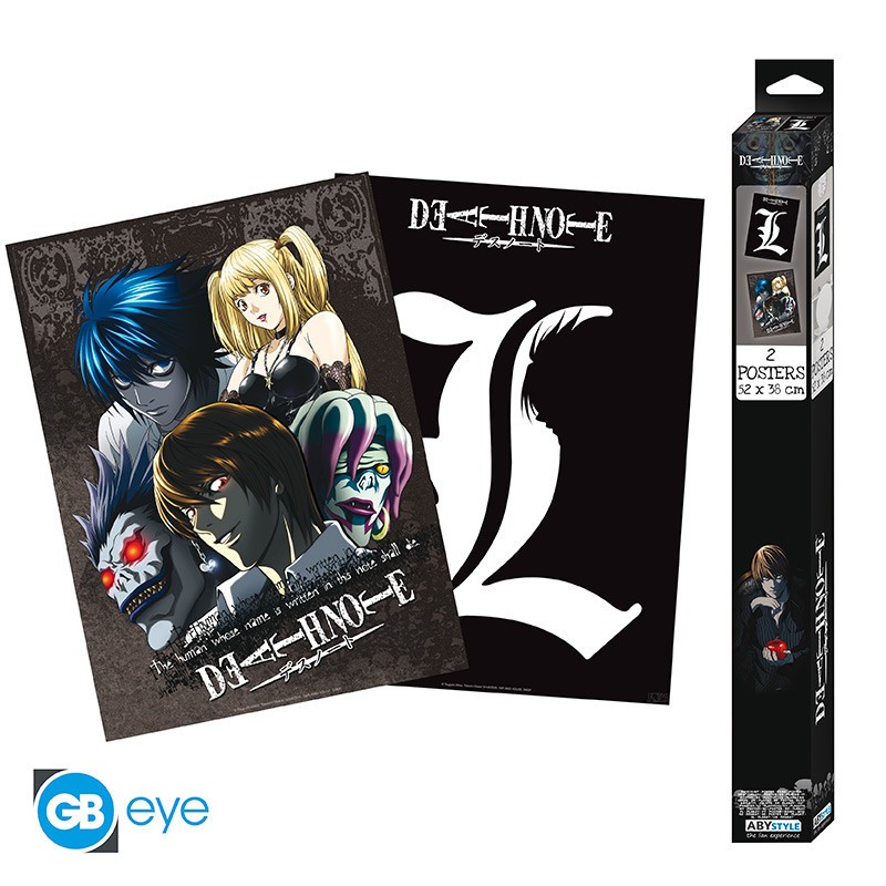 DEATH NOTE - Set 2 Posters Chibi 52x38 - L & Groupe