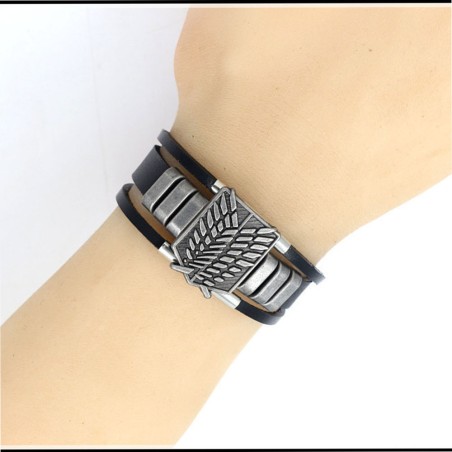ATTAQUE DES TITANS BRACELET CUIR fermeture boucle