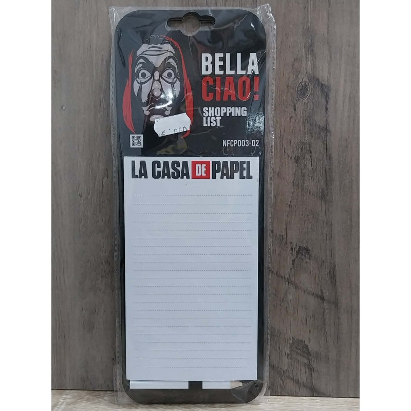 Casa de Papel Bloc note shopping List Aimanté
