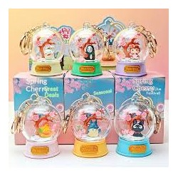 GHIBLI Bind Box Porte clé Boule à Neige Fleur de Cerisier