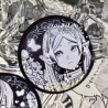 Badges Frieren 58 mm noir et blanc pailleté