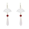 Boucle D'oreille Eventail Blanc Nacre