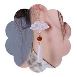 Boucle D'oreille Eventail Blanc Nacre