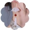 Boucle D'oreille Eventail Blanc Nacre