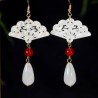 Boucle D'oreille Eventail Blanc Nacre