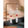 Boucle D'oreille Eventail Blanc Nacre
