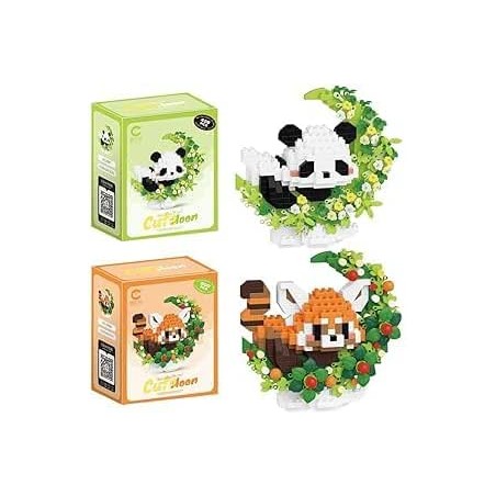 Mini Blocs de Construction Panda, Jouets de Construction Puzzle 3D Panda