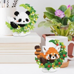Mini Blocs de Construction Panda, Jouets de Construction Puzzle 3D Panda