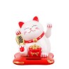 Maneki Neko Solaire Blanc Chance et Bonne Fortune