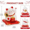 Maneki Neko Solaire Blanc Chance et Bonne Fortune