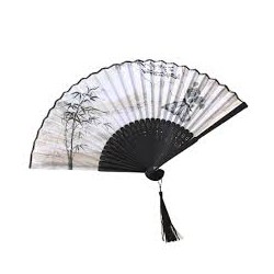 Eventail Inspiration Japon avec ses Fleurs de Sakura ou Bambou et Papillon