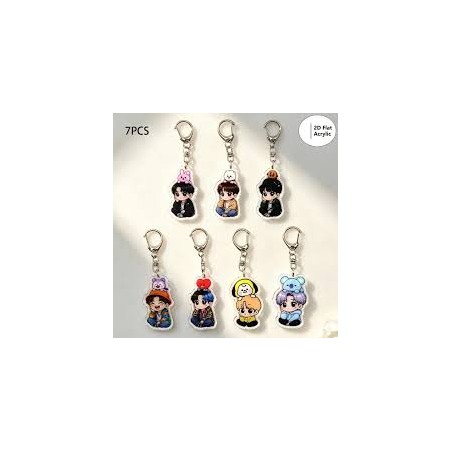 BTS Porte clé Acrylique chanteur et mascotte